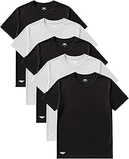 AMERICAN HEAVEN Men's Short Sleeve Workout Crew Neck Mesh T-Shirts | Dry-Fit Active Athletic Gym Tops | Moisture Wicking Performance Tee Multi-Pack