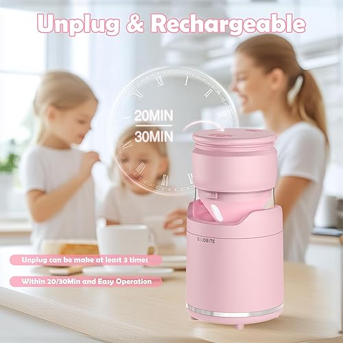 Miniatura 3 de Máquina para hacer helados de servicio suave, recargable y compacta para gelato casero, sorbete y yogur congelado, elegante diseño rosa, perfecta