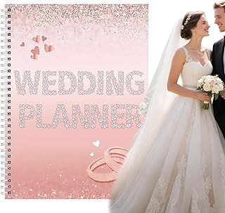 Wedding Planner Journal - Binder Agenda Scrapbook, Engagement Countdown Organizer, Elegant Stationery for Event Planning, Higher Quality Planner for Couples 8.27x11.22x0.79 Inches