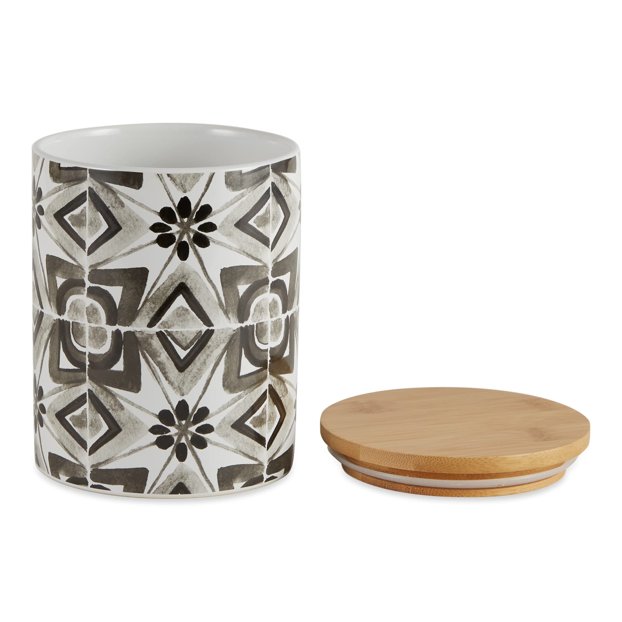 DII Kitchen Accessories Collection Ceramic, Canister Set, 4.5 Cup/3 Cup/1.25 Cup, Black Tile