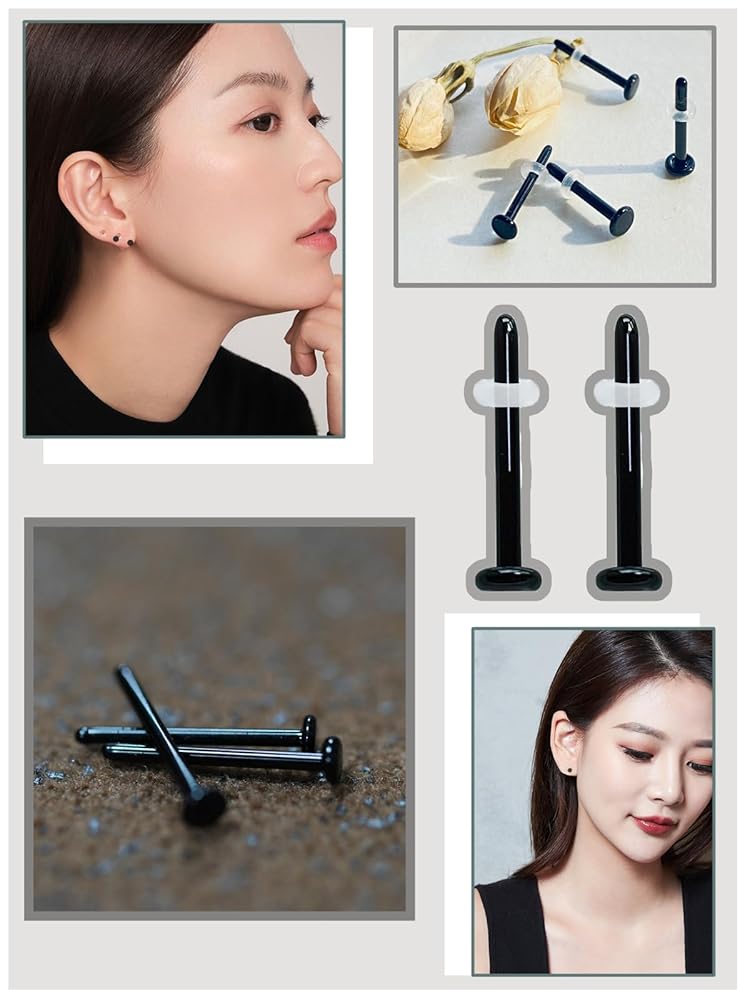 Amazon | [Tiszink] カラーガラスピアス 【6本ピアス+16個
