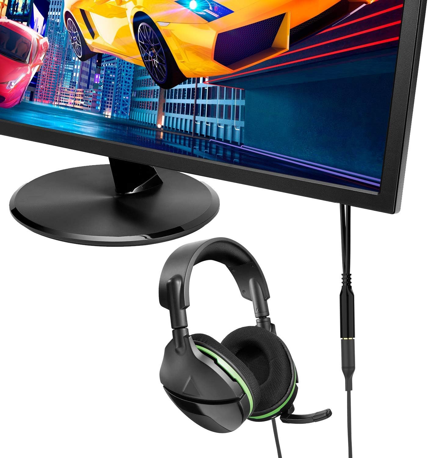 Maeline Headphone Adapter for Computer 3.5mm Female to 2 Dual 3.5mm Male Audio Splitter Cable Microphone Stereo Jack Earphones Port Cord Gaming Headset to PC Laptop Adapter (2 Pack) Black