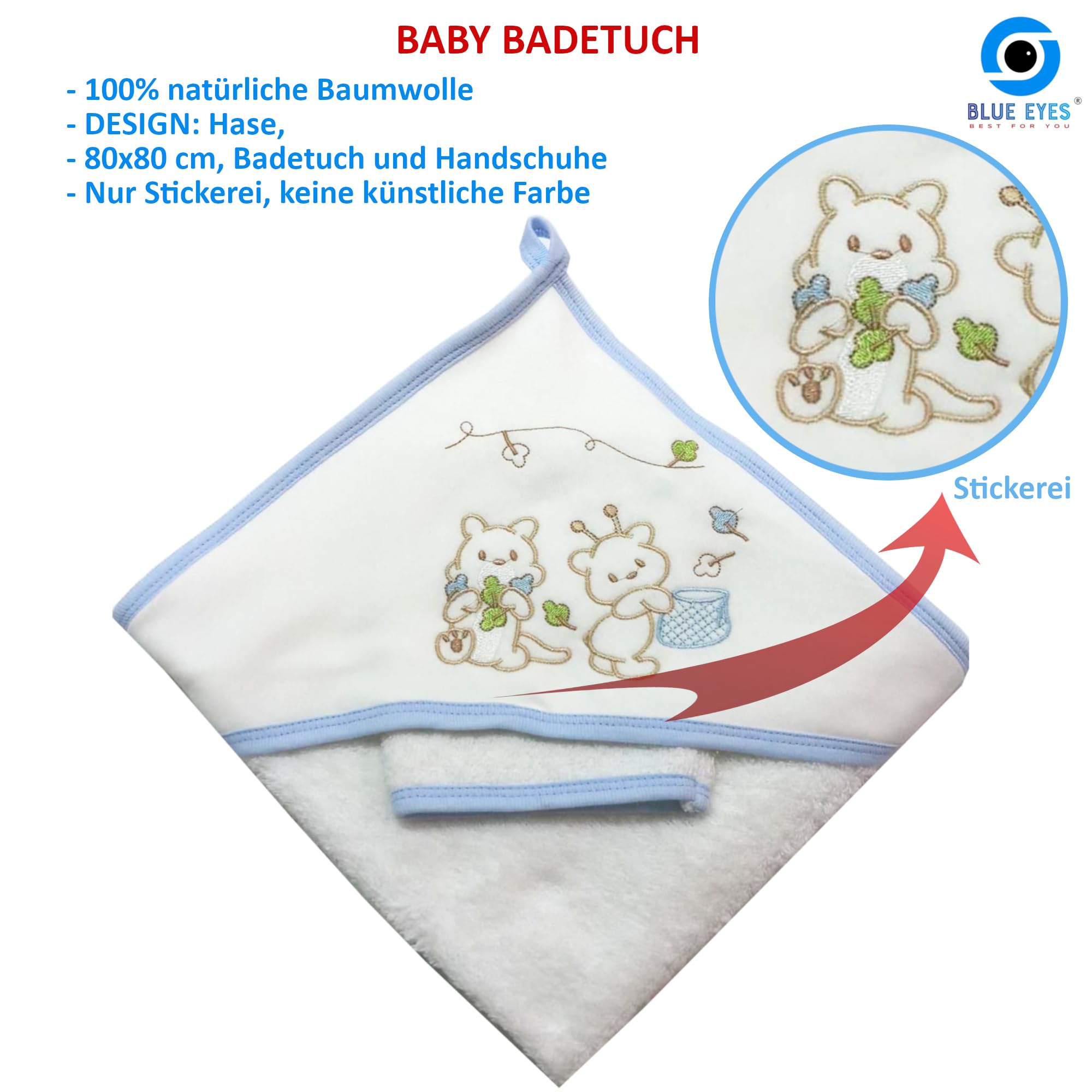 Blue Eyes Set de regalo para recién nacidos, 100 % algodón natural, equipamiento inicial, ropa unisex, set de regalo para bebés de 0 a 4 meses, 10 piezas (azul estrella)