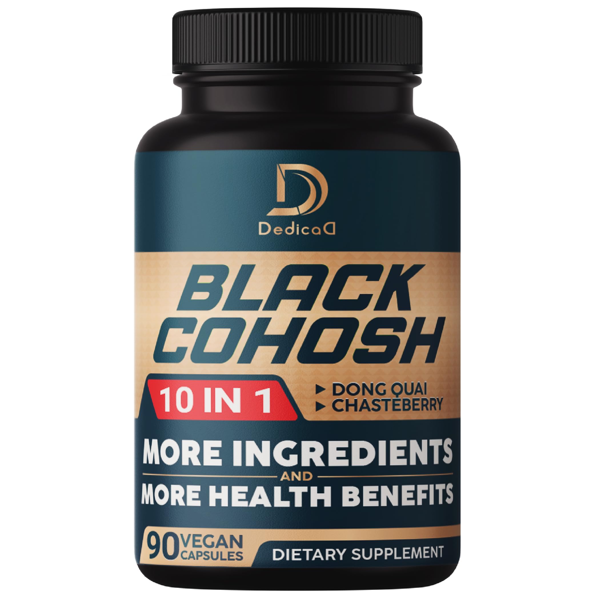 Black Cohosh Supplement - 3 Months for Menopause & Immune Health - Blend of 12 Potent Herb Includes Dong Quai, Chasteberry, Wild Yam, Red Clover, Black Pepper & Others - 90 Vegan Capsules