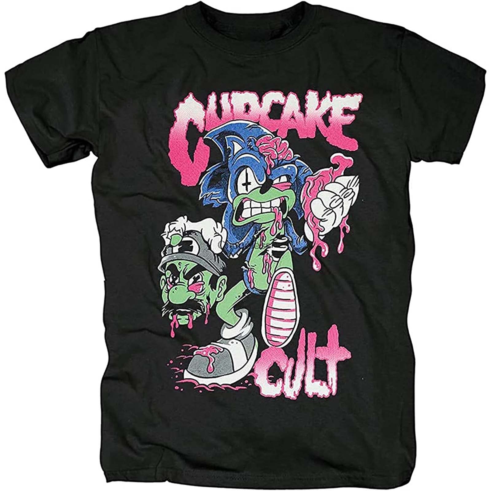 Rather Men's Black Tshirt Short Sleeve Shirt Cupcake Cult Rock Tee Wo Hiphop Shirtsl