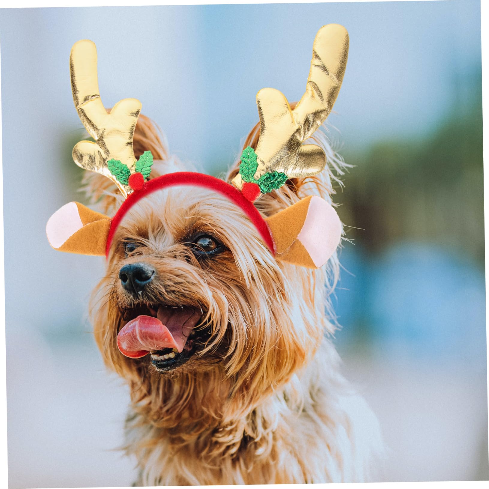 Weihnachts Haarreif Für Hunde & Katzen – Rentiergeweih Mit Verstellbarem Band, Plüsch, Für Fotos & Parties