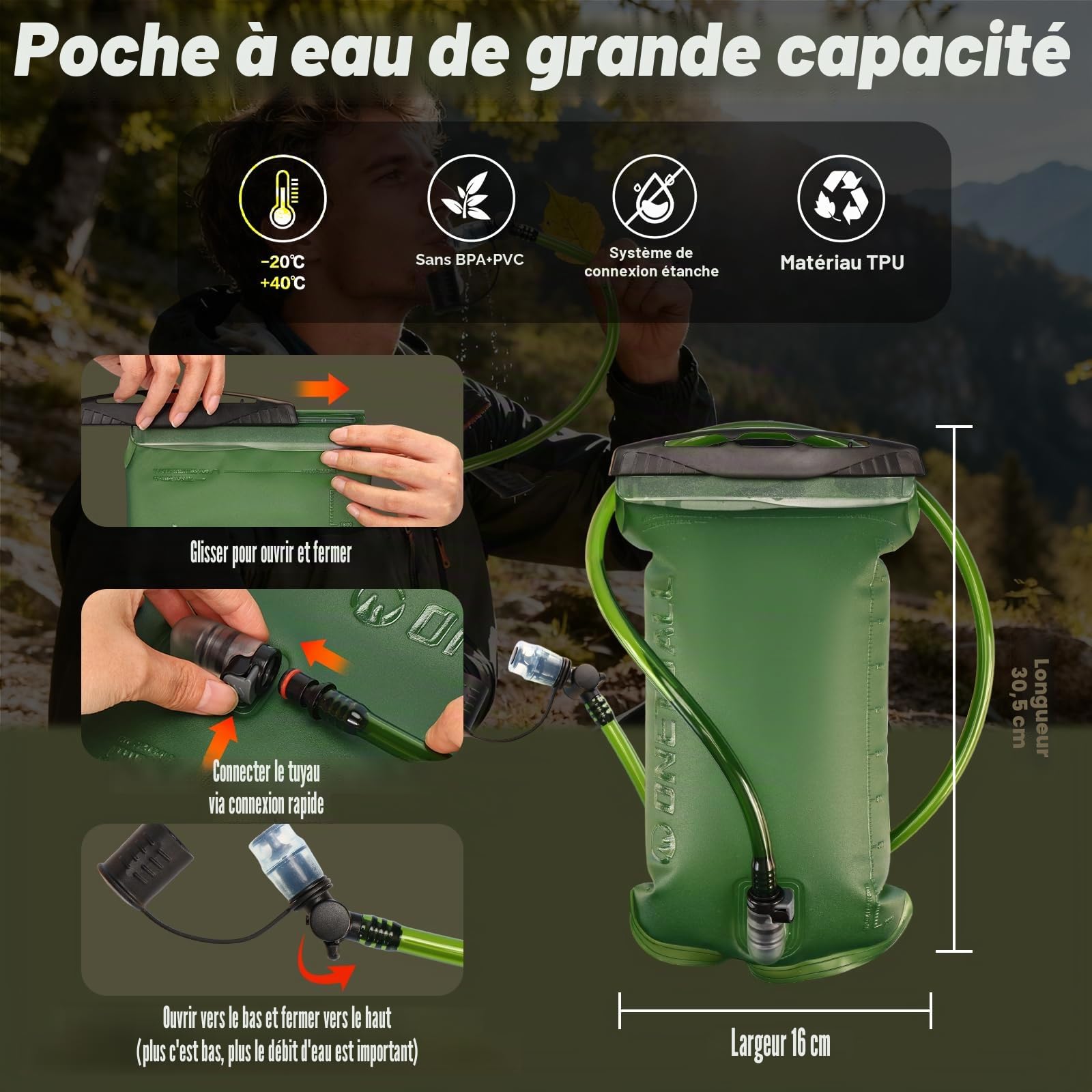 Gilet Hydratation Running Femme avec 2L TPU Poche à Eau, Gilet d'hydratation Tactique imperméable, Sac Hydratation Running, Gilet Course a Pied Femme pour Randonnée Trail Running Vélo Ski