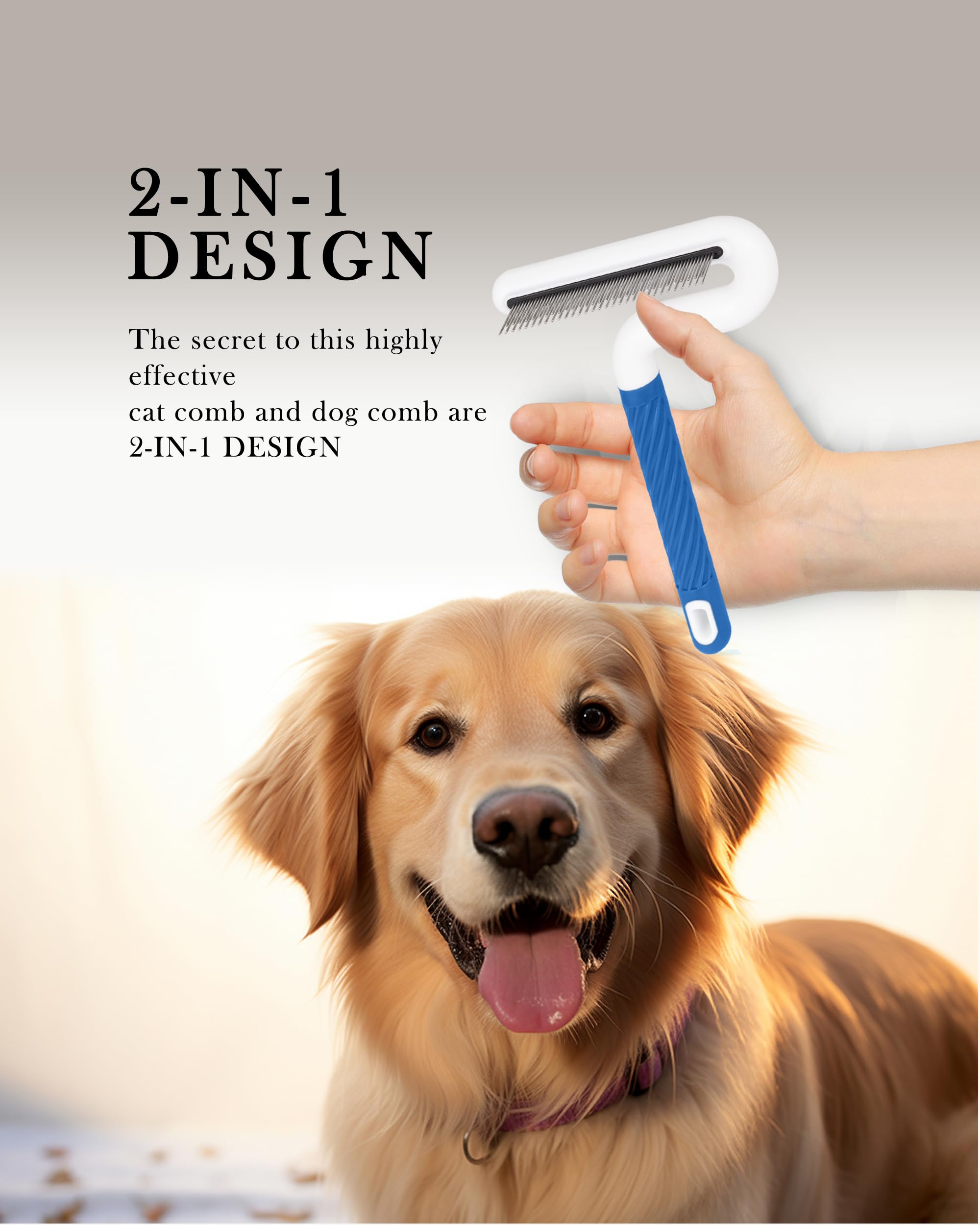 Flohkamm, effektiver Flohkamm für Katzen und Hunde, Fellbürste für alle Haustiere, für langes Haar, langlebig, vielseitig und sicher, langlebig, sicher und vielseitig, tragbar,