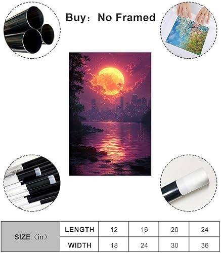 Miniatura 2 de ZMLIS Retrofuturism Neon Grid Wall Decor  Trippy Synthwave Art Print for Gen Z & Y2K Style Room Canvas Art Poster And Wall Art Picture Print Modern