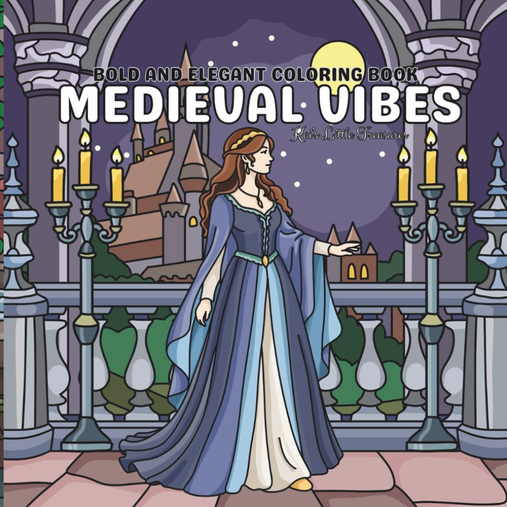 MEDIEVAL VIBES: BOLD AND ELEGANT COLORING BOOK: Simple Victorian Scenes for Stress-Free Relaxation