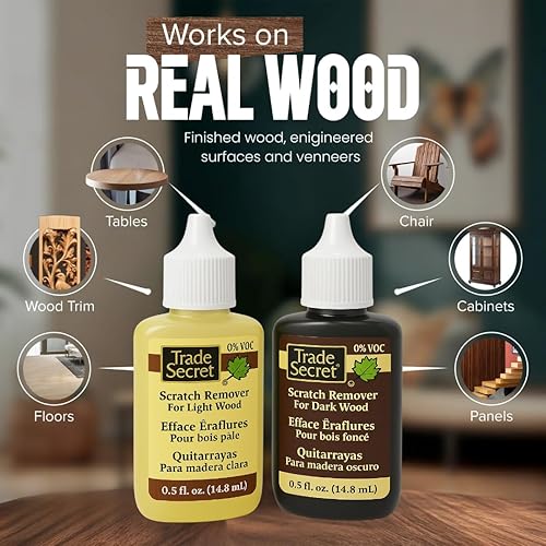 Miniatura 2 de Trade Secret Scratch Remover Mini Pro Set (2x 0.5 oz), Restore & Conceal Small Scratches on Dark & Light Wood Furniture and Flooring – Coconut