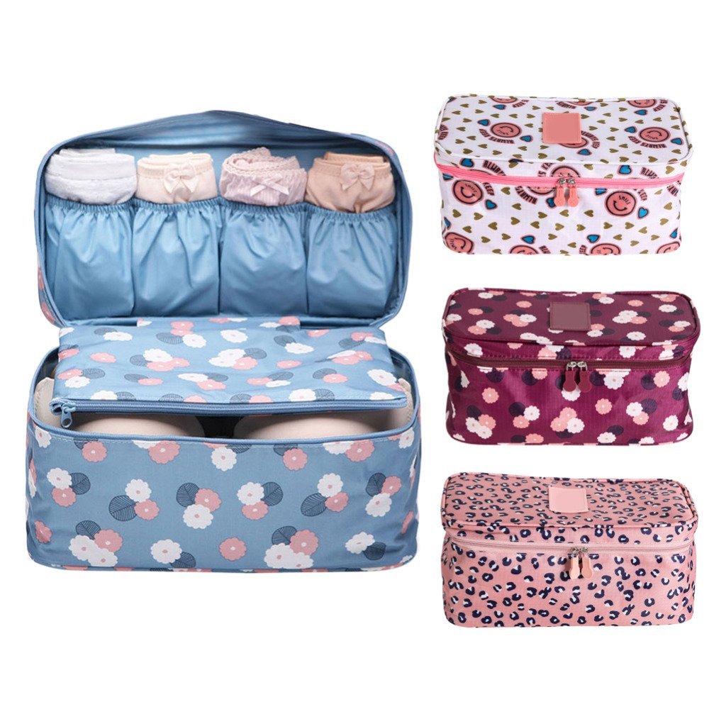 Waterproof Travel Underwear Bra Lingerie Pouch Case Toiletry Kit (Multicolour)