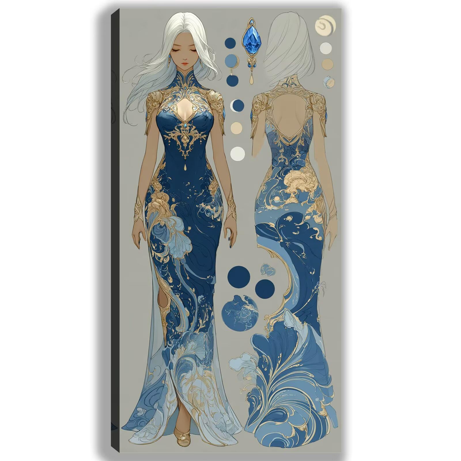 Malen nach Zahlen Erwachsene Großes Format 60x120cm, Karikatur Panorama DIY Malset Komplettset auf Leinwand, Ohne Rahmen Acryl Ölgemälde Malen nach Zahlen Mädchen, Geschenk für Frauen,w-1160k