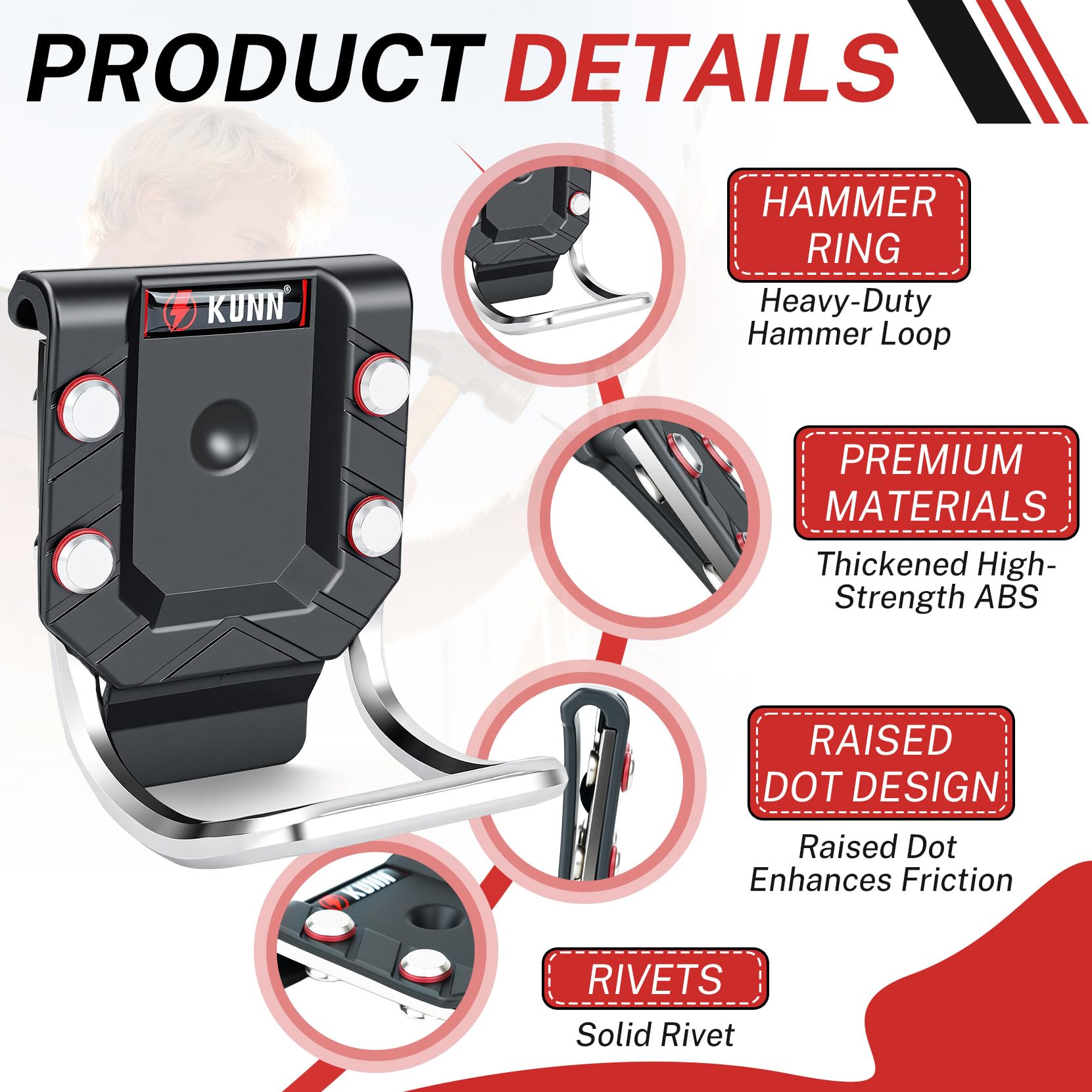 Hammer Holder for Belt - KUNN Tool Holster -3
