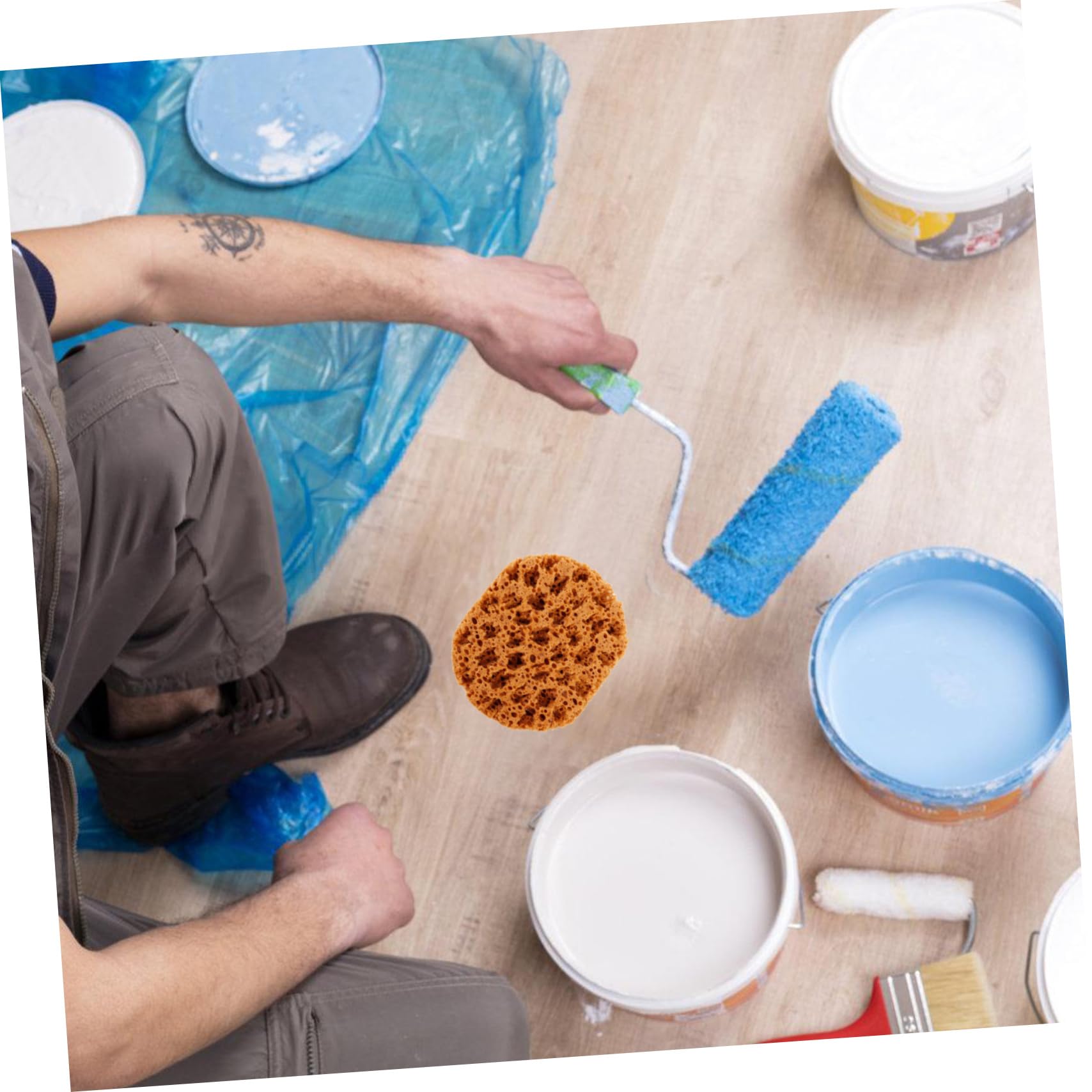 Veemoon Natural Sea Sponge for Artists - Versatile Painting - Watercolor and Clay Applicator Ideal for Acrylic Marbling Texturing Pottery and Ceramics Art Supply