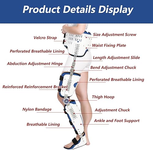 Miniatura 2 de SFKLYU Soporte ortopédico de cadera ajustable para cadera, rodilla, tobillo, pie, ortopedia, soporte de fijación de articulación de cadera, soporte