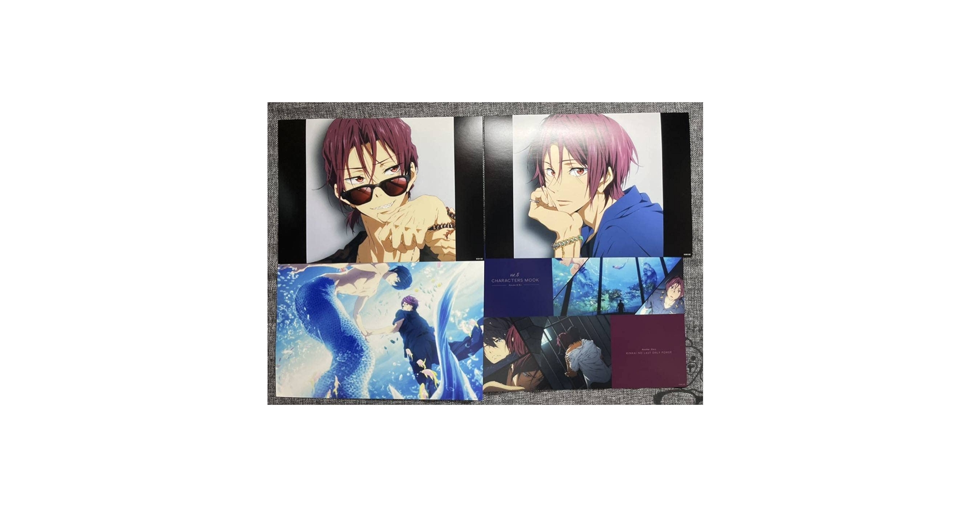 美品【原画集＆絵コンテ】Free!DFキーフレームズコレクション 七瀬遙 松岡凛 Free!』の七瀬遙／松岡凛／橘真琴の等身大ウォールペーパーが登場