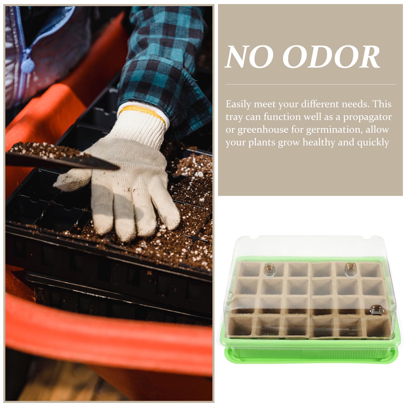 2 Ensembles Plateaux de Germination pour Semis Cases et Cases Bacs de Culture pour Démarrage de Graines Germoirs pour Plantes Intérieur et Extérieur Plateau de Plantation et Lisse