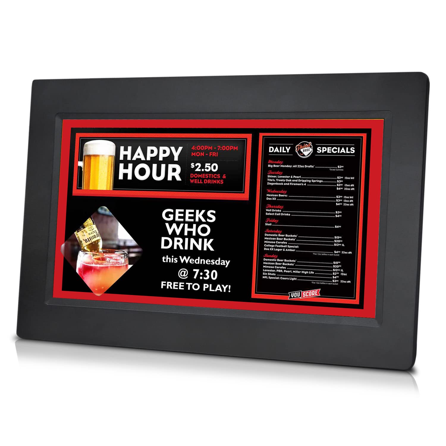 Sungale CPF1068 10" Desktop Commercial Digital Signage, Promote Company, Product, Service, or Organization with Images, Music, and Videos