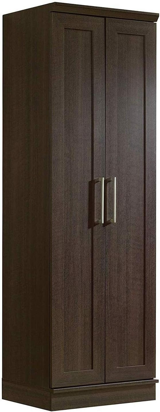 New Brown 2 Door Kitchen Pantry Cabinet Organizer Tall Storage Cupboard Ample Shelves Home Office Utility Drawer Furniture Towel Shelf Wood 23.31" L x 17.01" W x 71.18" H