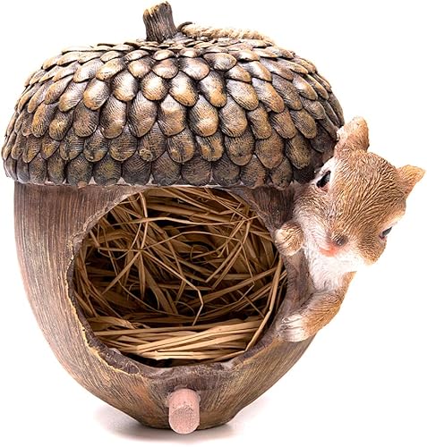 Resina pintada a mano para pájaros de bellota jardín decoración rústica al aire libre regalos para amantes de las aves