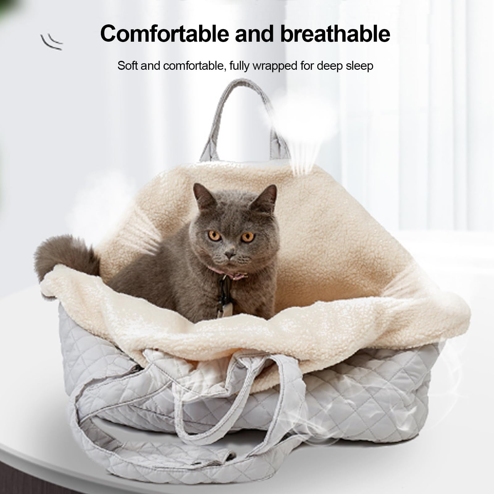 Bolsa De Transporte para Perros, Bolsa Transportadora para Gatos Y Perros Pequeños, Bandolera para Perro Transportín, Bolso De Hombro De Mascotas,Azul