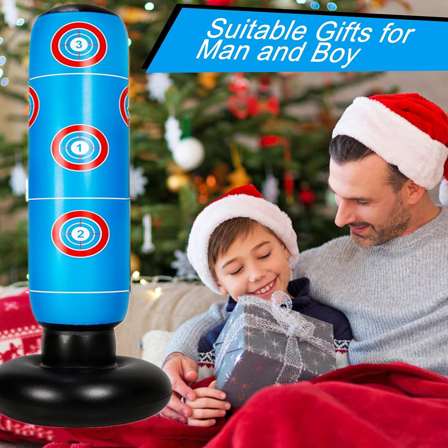 Sacco da Boxe Bambini con Guantoni da Boxe 160cm Gonfiabile Boxe per Bambini 3-12 Giocattolo Divertente e Sicuro per L'esercizio In Casa Regalo per Ragazzi Ragazze Senza BPA