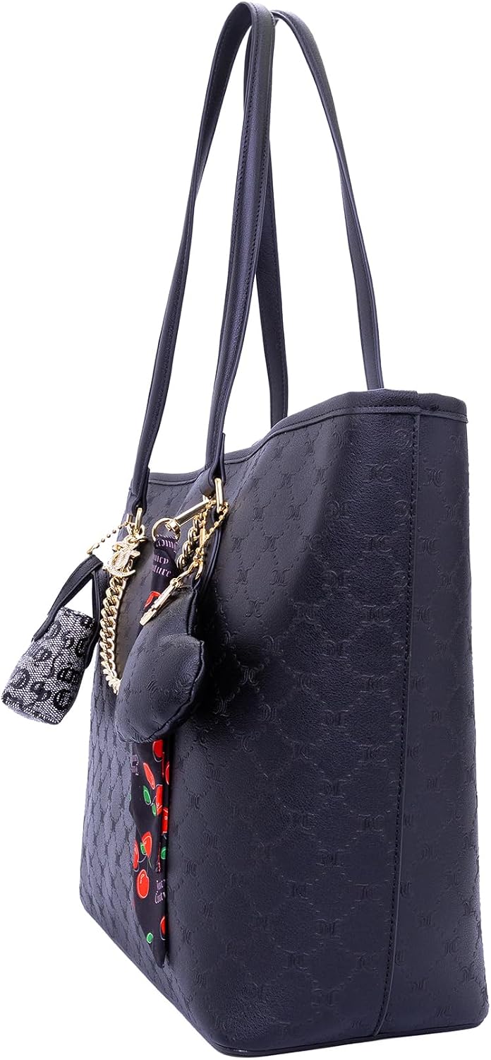 Juicy Couture More is More Tote Bag, Monogram Embossed, with Accessory Holder and Charms