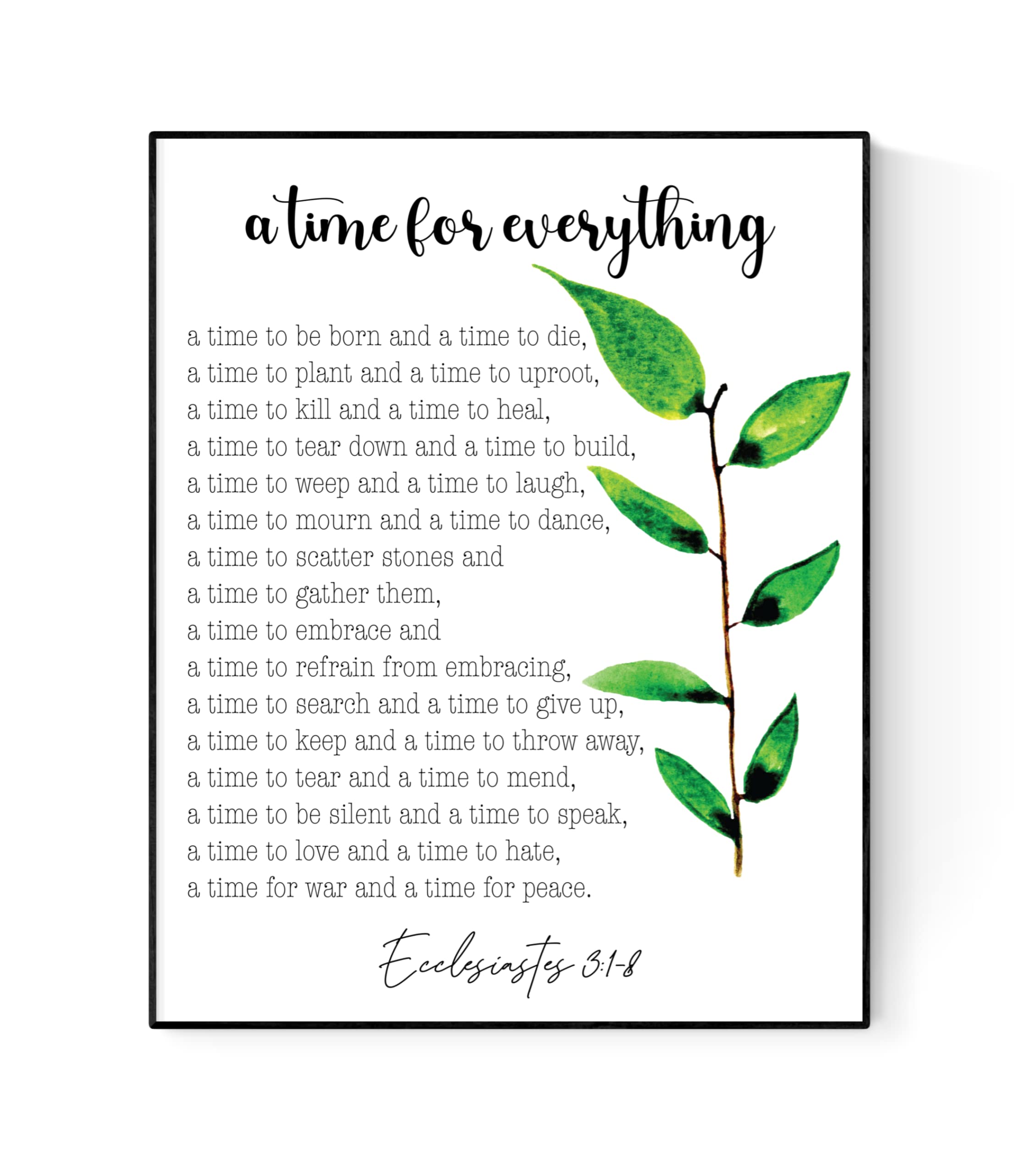 Agape Christian Art Atimeforeverything A Time For Everything And A Season For Every Activity Under The Heavens | Scripture | Bible Verse | Ecclesiastes 3:1-8 | Christian Art Prints | Doxology | Home Decor | Wall Artwork | Christian Music