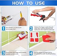 Vista 5 de Pistola de calafateo sin goteo, aplicador de pistola de calafateo con varilla de trinquete, relación de empuje 15:1, ahorro de mano de obra, pistola