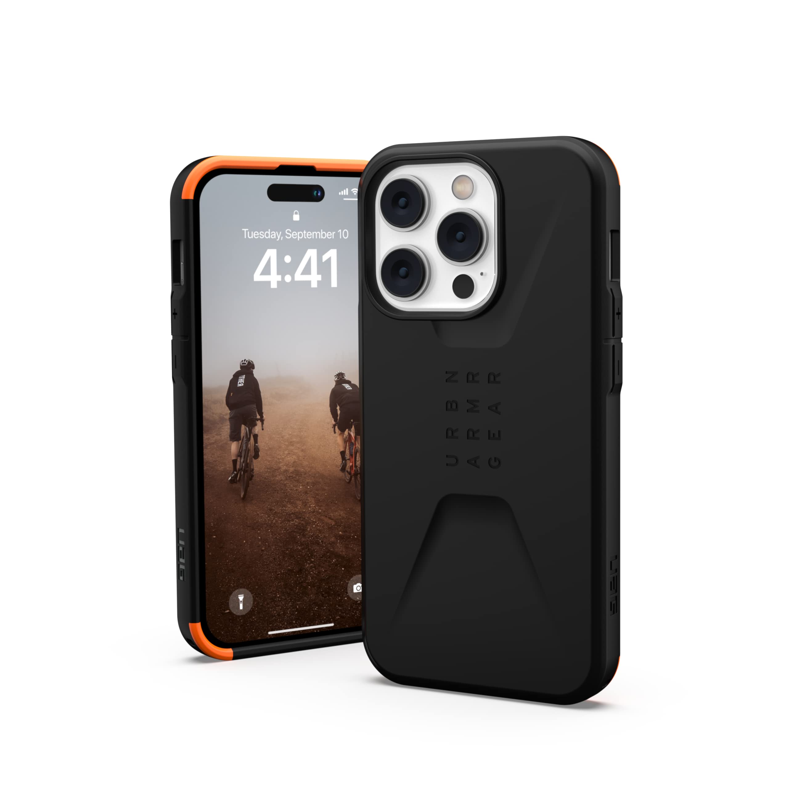 URBAN ARMOR GEAR UAG Designed for iPhone 14 Pro Case Black 6.1" Civilian Sleek Ultra Thin Slim Impact Resistant Dropproof Protective Cover Compatible with Wireless Charging