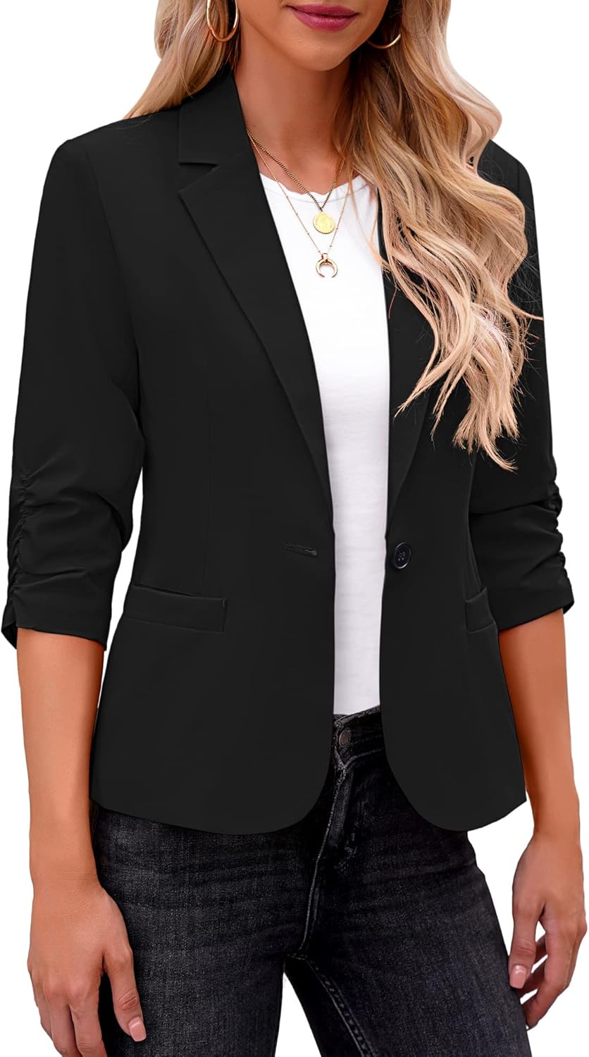 LookbookStore Blazers for Women Suit Jackets Dressy 3/4