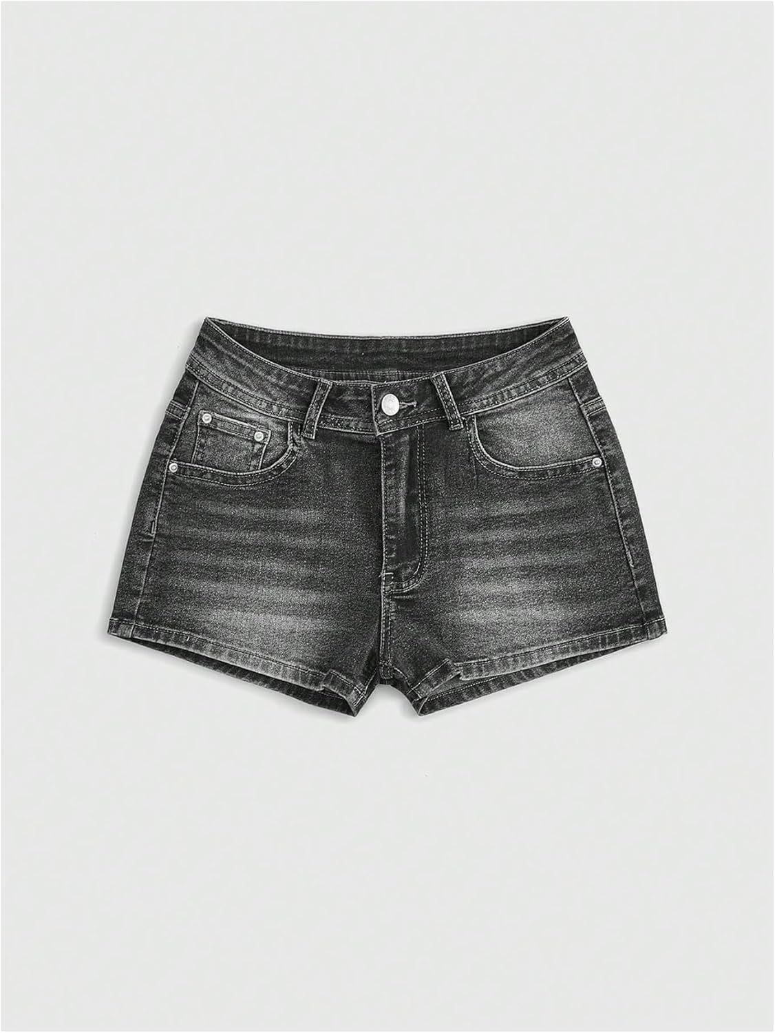 WDIRARA Women's Cross Embroidery Rhinestone Denim Shorts Y2k Grunge Punk Jean Shorts