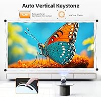Vista 4 de Projector with WiFi and Bluetooth, Mini Projector, 4K Support Android 11.0 Portable Movie Projector, 270° Rotation Automatic Vertical Keystone