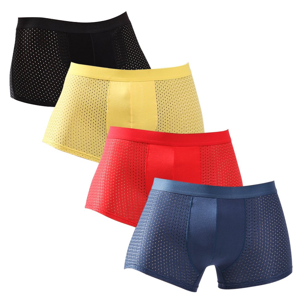 Men's Boxer briefs Cotton Stretch Underwear , XL - Blue , Pack of 6 Trunks