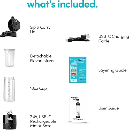 Miniatura 10 de magic bullet Batidora Portátil MBPB50100AK Negro