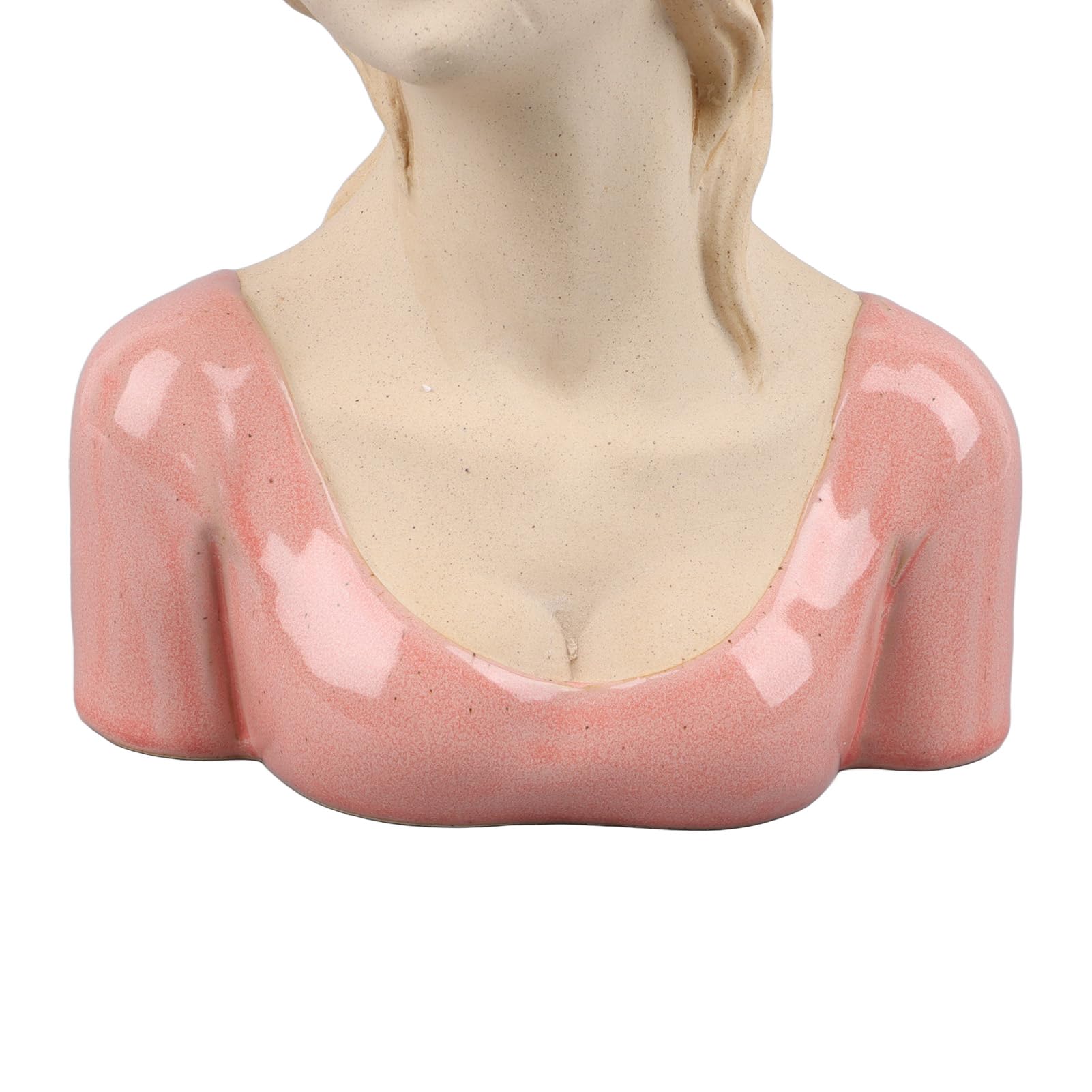 SIXRUN Vaso Moderno in Ceramica per Fioriera con Testa di Donna in Ceramica Bianca 22 X 13,5 X 7 Cm per Fiori Freschi, Secca, Portaoggetti per Spazzole, Decorazioni per la Casa per gli Amanti delle