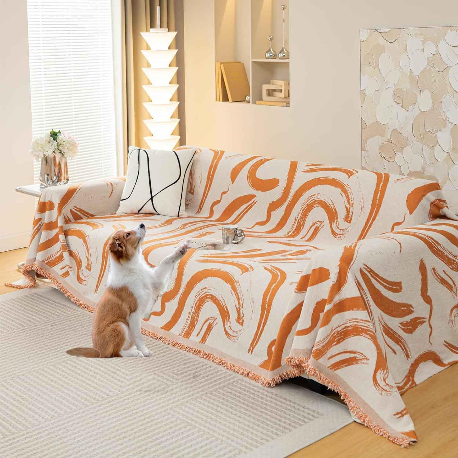 HLTQL Extra Large Throws for 4 Seater Sofa, Sofa Throws Large 3 Seater, Throws for Sofas Large,non Slip Sofa Throws for Leather, for Couch, Armchair and Bed(#128,180x300cm)