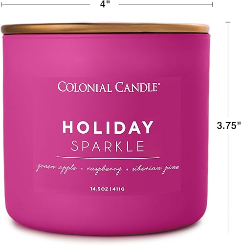 Miniatura 6 de Colonial Candle Holiday Sparkle - Vela perfumada en frasco, colección Pop of Color, 3 mechas, morado, 14.5 onzas, hasta 60 horas de combustión