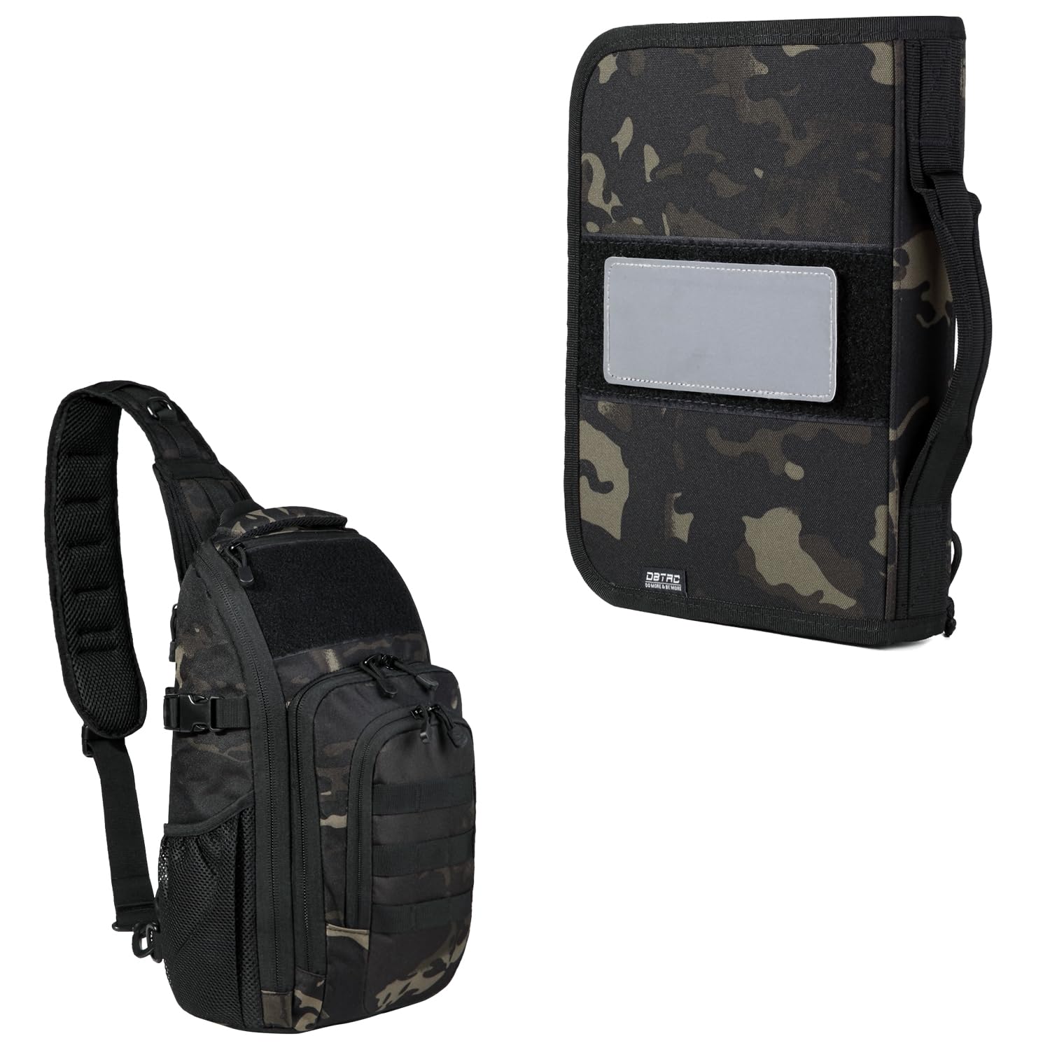 DBTAC Tactical Large Shoulder Chest Pack with Sling + Pistol Case (Charcoal Camo)
