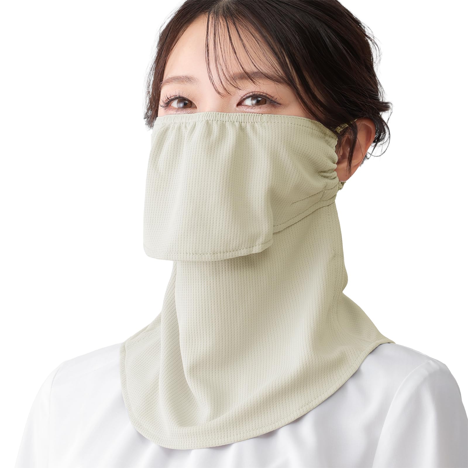 [YAKeNU UV CUT MASK] 日焼け防止フェイスカバー ヤケーヌスタンダード（マジック式） (ベージュ)