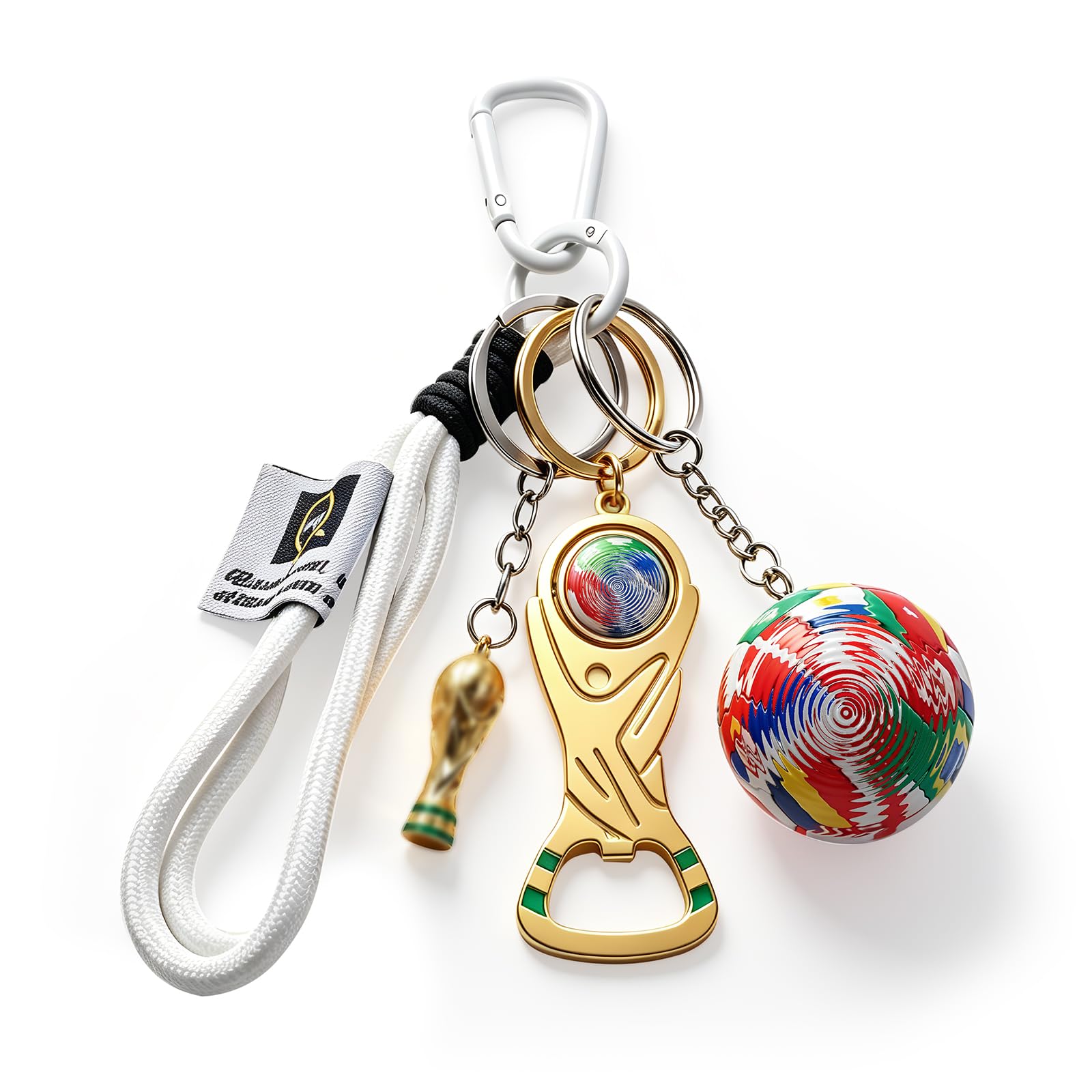 Llavero del Mundial 2026 de Aleación de zinc con Balón de fútbol, Accesorios Deportivos Multifuncional para Coches