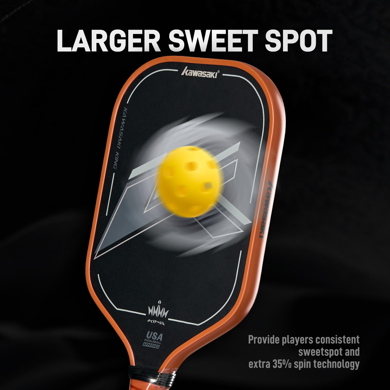 Pickleball Paddel, Kawasaki T700 Premium-Kohlefaser (CFS) -USAPA Genehmigt King Series Pickleball Schläger 16mm, für Turnierstufe mit Cover Case/Griff