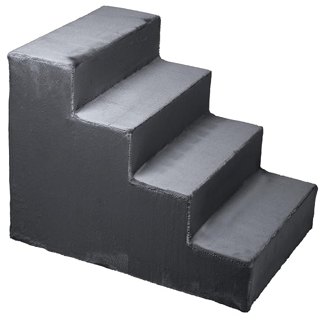 MG Design Escalera para Mascotas de Gris Oscuro - 4 peldaños
