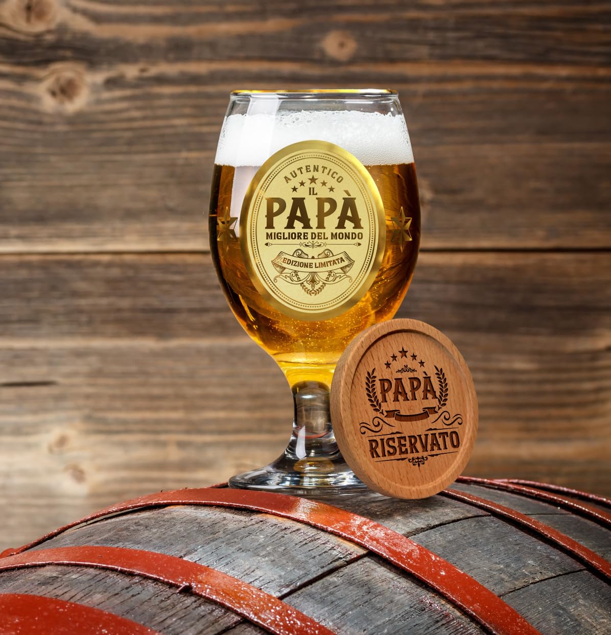 CROWNLY CRYSTAL® Regalo Papà Tazze Personalizzate Bicchieri Birra Particolari Idee Compleanno Festa Del Papà Originali Personalizzata Regalo Padre Uomo