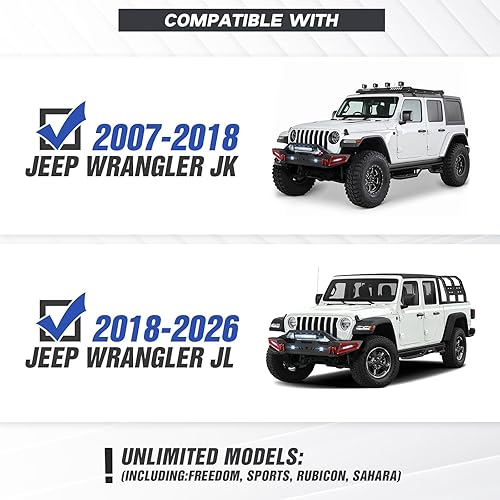 Vista 2 de Parachoques delantero para JK JL compatible con 2007 2008 2009 2010 2011 2012 2013 2014 2015 2016 2017 2018 2019 2020 2021 2022 2023 2020 2023 20020