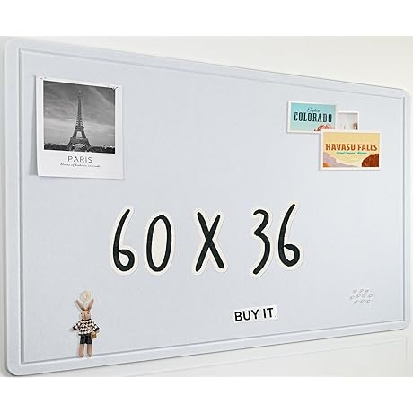 AKTOP Felt Notice Board 60 x 36 Inches, Foldable Wall Notice Pin Board