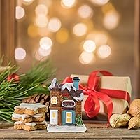 Vista 2 de ABOOFAN Juego de 6 piezas de aldea de Navidad iluminadas con LED, casas de pueblo de Navidad preiluminadas, diminuta resina coleccionable, edificio