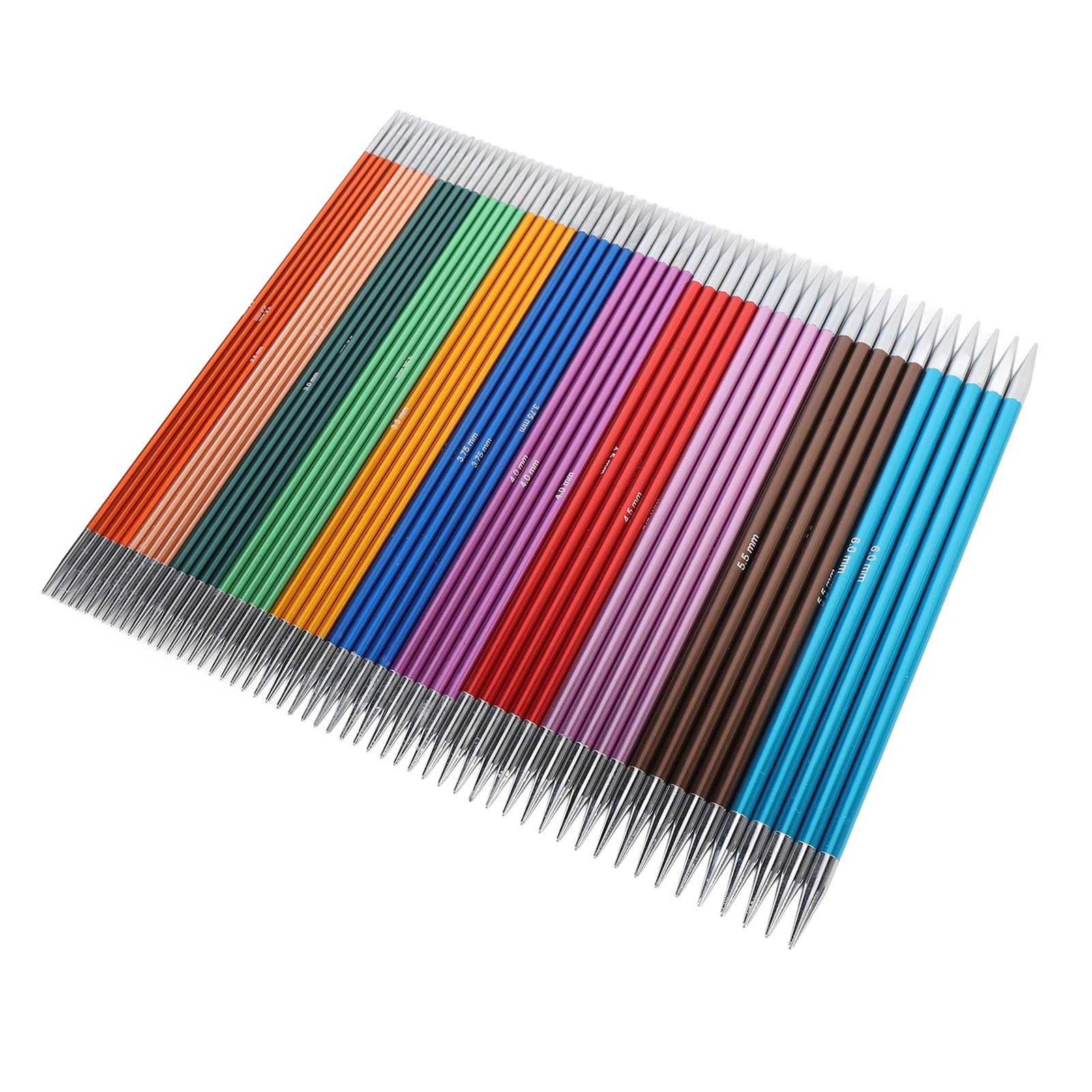 Jeffergarden Juego de Agujas de Tejer de 55 Piezas, Construcción de óxido de Aluminio, 11 Tamaños, Diseño Suave de Doble Punta, Ideal para Suéteres y Bufandas