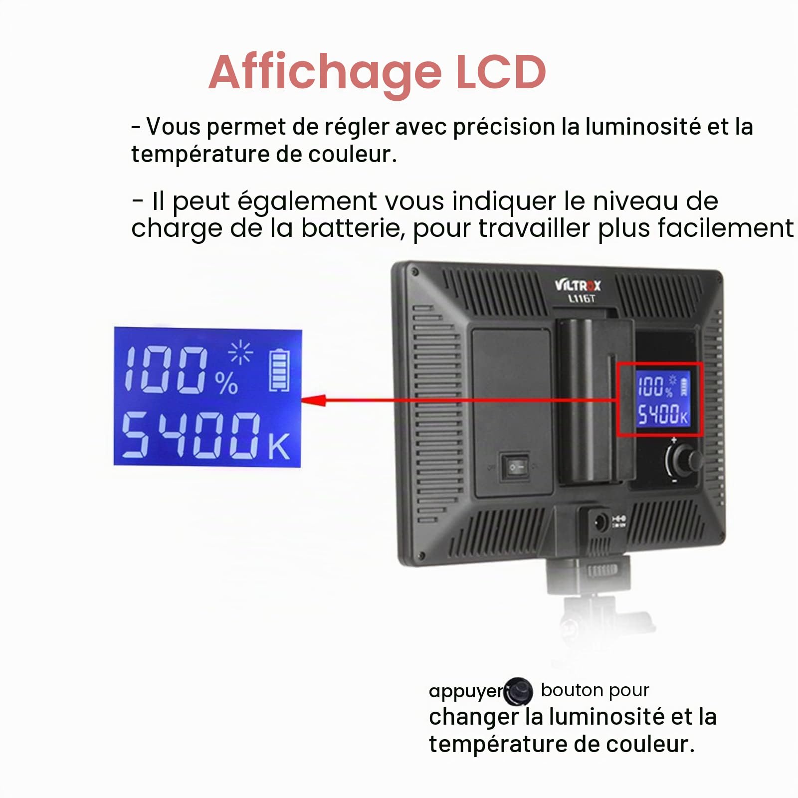 VILTROX Panneau lumineux LED bicolore 3300-5600 K CRI95+ Panneau lumineux ultra-fin pour conférence, baladodiffusion, diffusion en direct, interview, éclairage Vlog YouTube